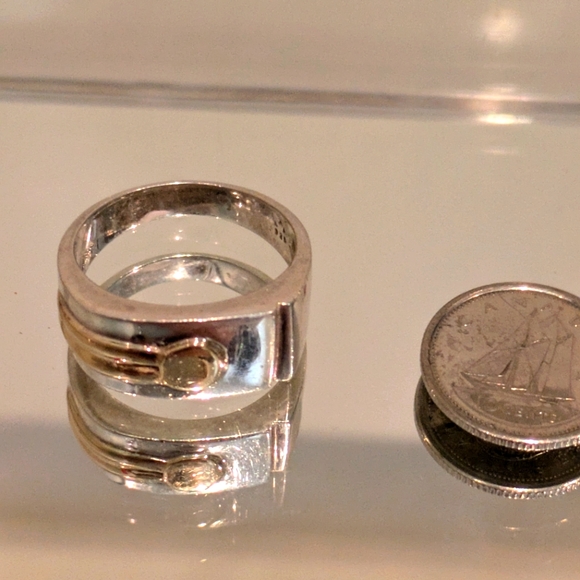 Vintage Sterling and brass ring - Picture 4 of 4